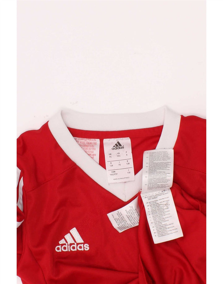 Adidas Climalite Top à manches longues pour garçon 7-8 ans Petit colorblock rouge