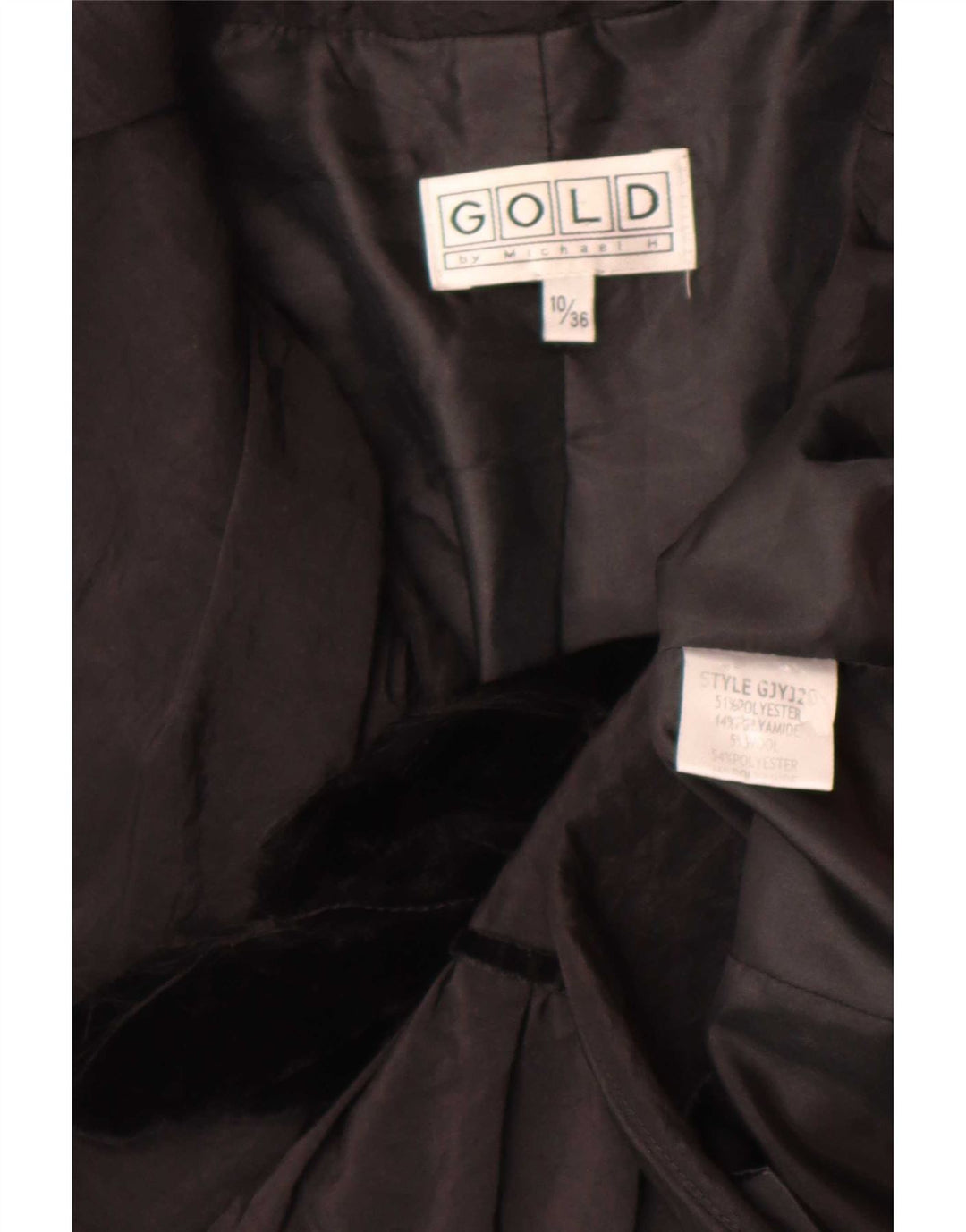 Gold By Michael H Veste Blazer Femme UK 10 Petit Noir Polyester