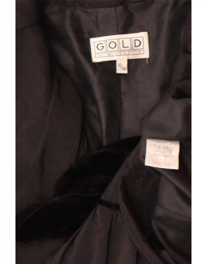 Gold By Michael H Veste Blazer Femme UK 10 Petit Noir Polyester