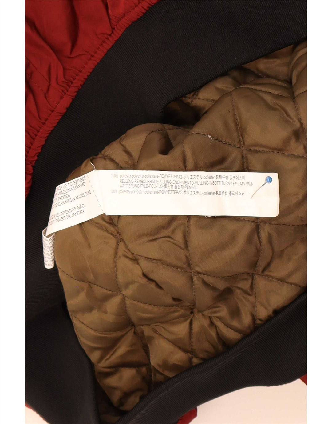 Zara Bomber Jacket Homme UK 44 2XL Rouge Colorblock Polyester