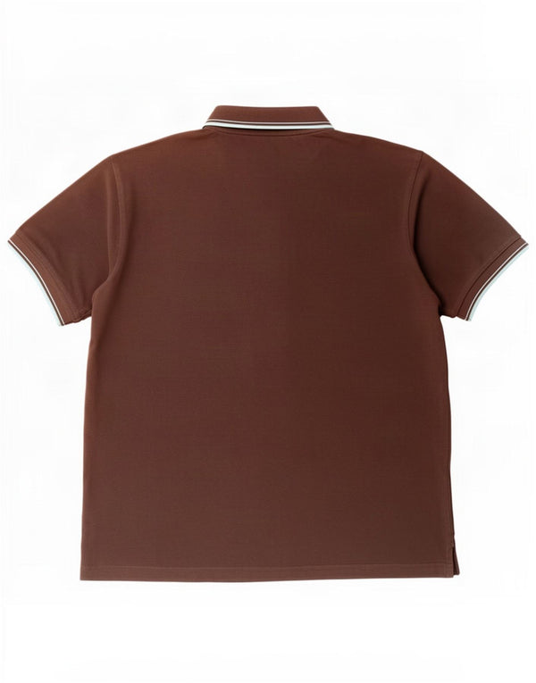 Kappa Polo à manches courtes pour homme en coton marron Taille L