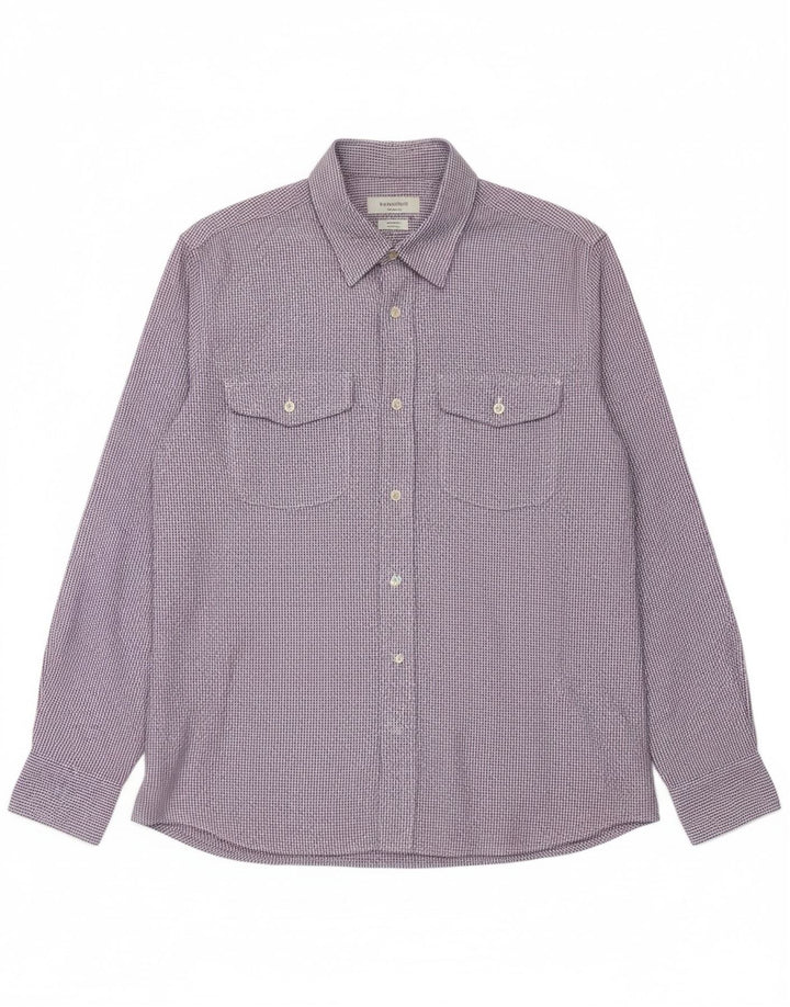 MASSIMO DUTTI Mens Casual Fit Shirt XL Purple Check