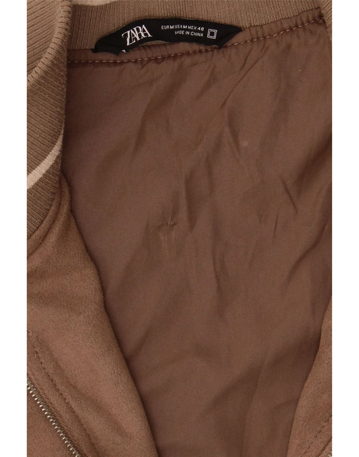 Zara Veste Bomber Homme UK 38 Marron Moyen
