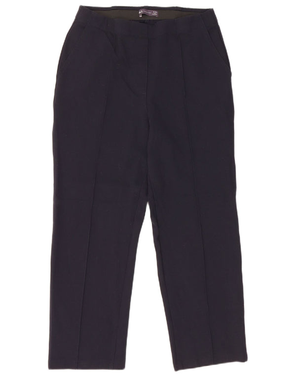 Marks & Spencer Pantalon court taille haute pour femme UK 12 Medium W30 L24 Nav