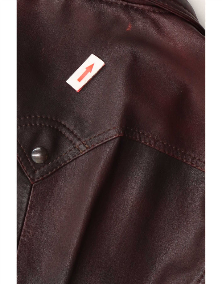 veste en cuir homme vintage IT 50 Grand Bourgogne