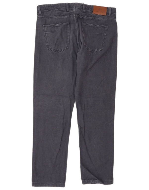 Massimo Dutti Pantalon décontracté droit pour homme EU 42 Large W32 L30 Bleu marine