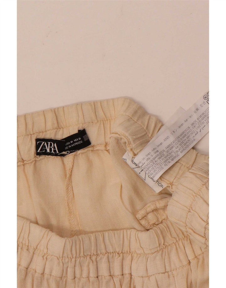 Zara Short décontracté pour femme Medium W28 Lin blanc cassé