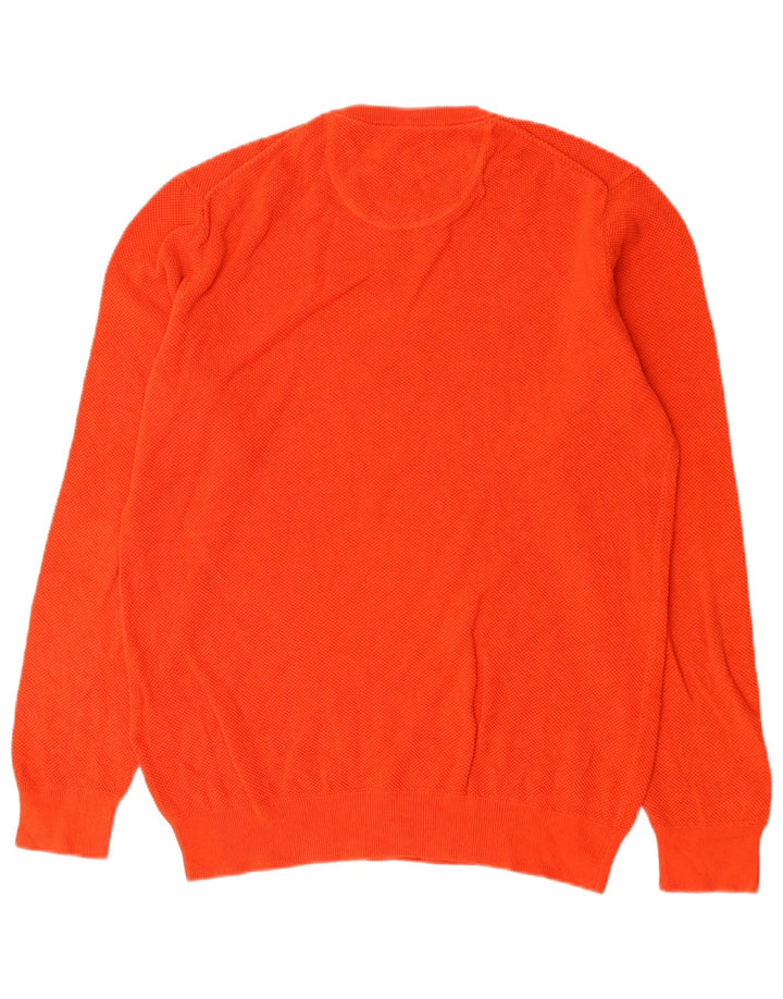Gant Pull à col rond pour homme en coton orange Large