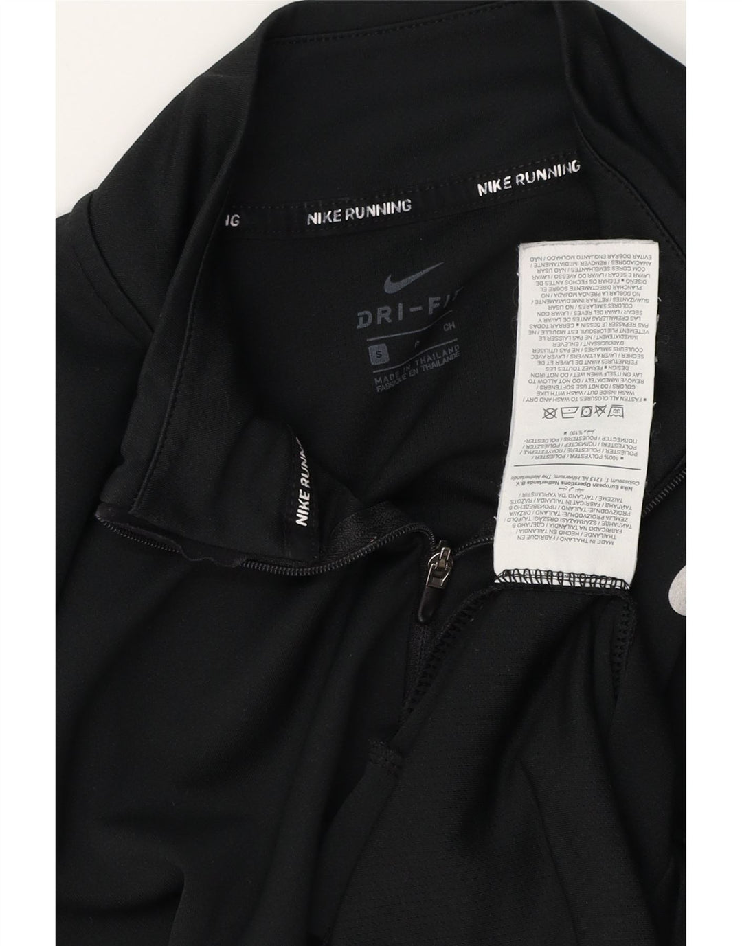 NIKE Haut de survêtement Dri Fit à col zippé pour femme UK 10 Small Noir