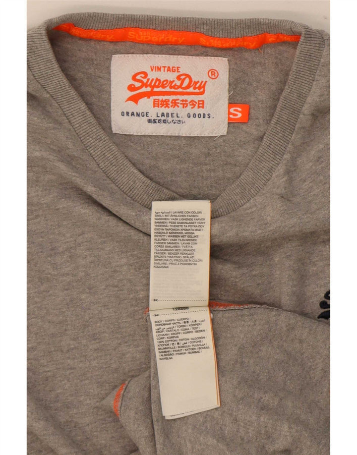 Superdry Haut à manches longues pour homme en coton gris petit
