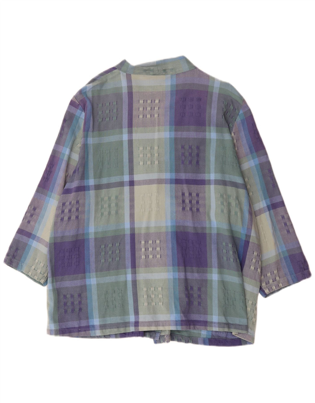 vintage Femmes 3/4 Manches Blazer Veste IT 52/54 2XL Multicolore Check