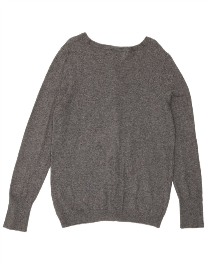 Zara Cardigan Femme Pull UK 14 Large Gris Viscose