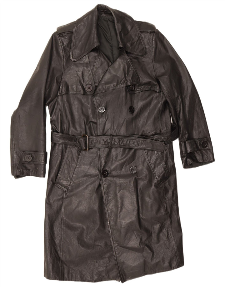 manteau en cuir homme vintage EU 46 Petit Noir