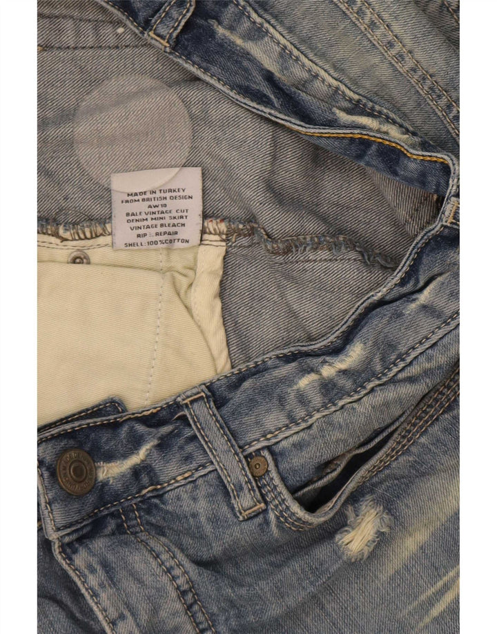 Superdry Mini-jupe en jean vieilli pour femme Medium W34 Bleu Coton