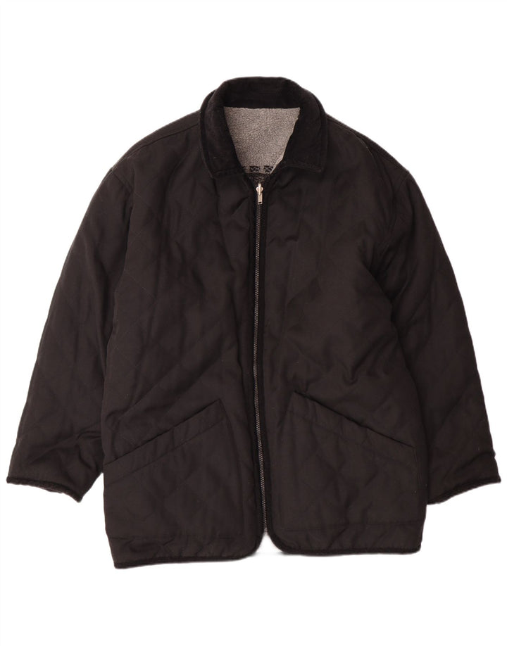 VINTAGE Veste polaire réversible graphique pour homme UK 38 Gris moyen Fair Isle