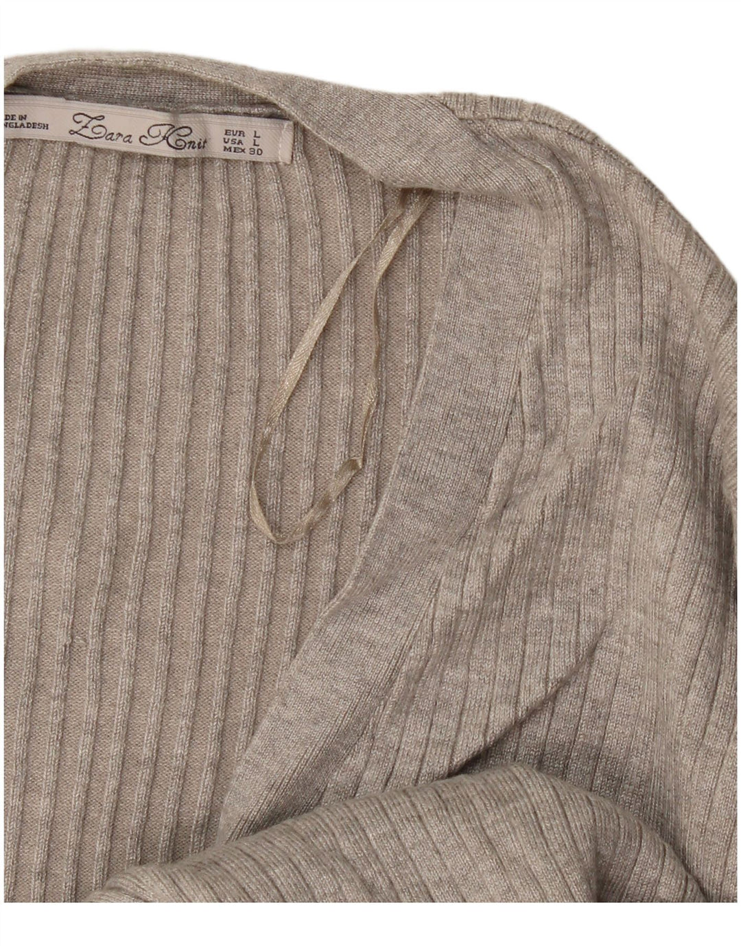 Zara Cardigan Femme Pull UK 14 Large Gris
