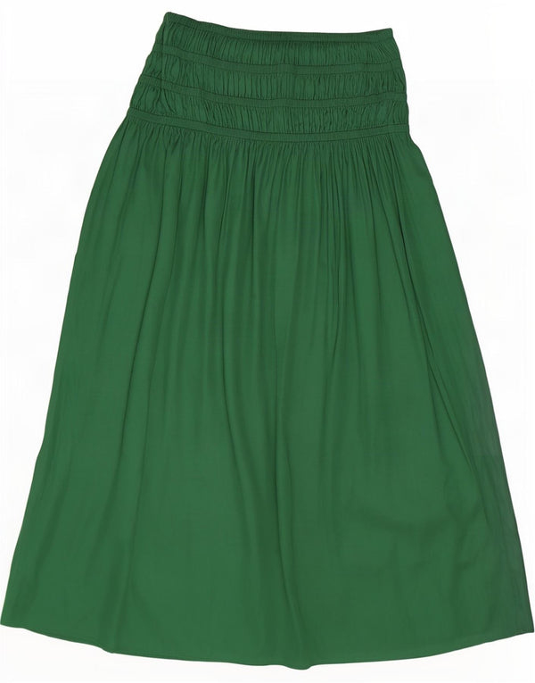 Marks & Spencer Jupe longue pour femme UK 10 Small W34 Vert Polyester