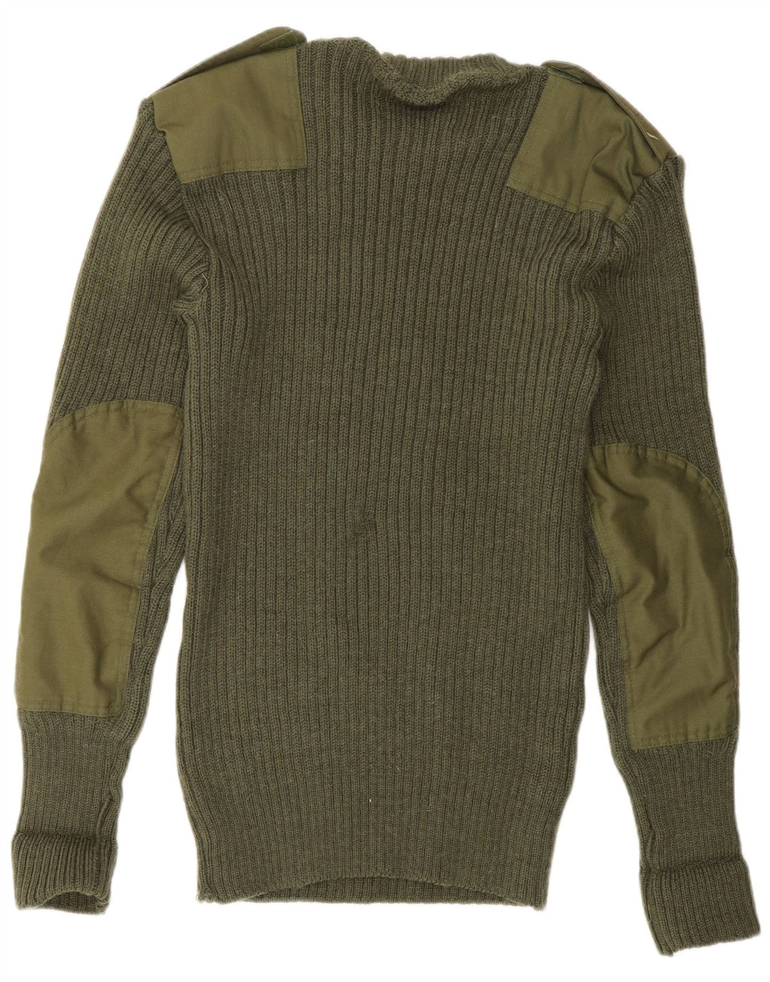 VINTAGE Pull militaire à col rond pour homme, grand kaki