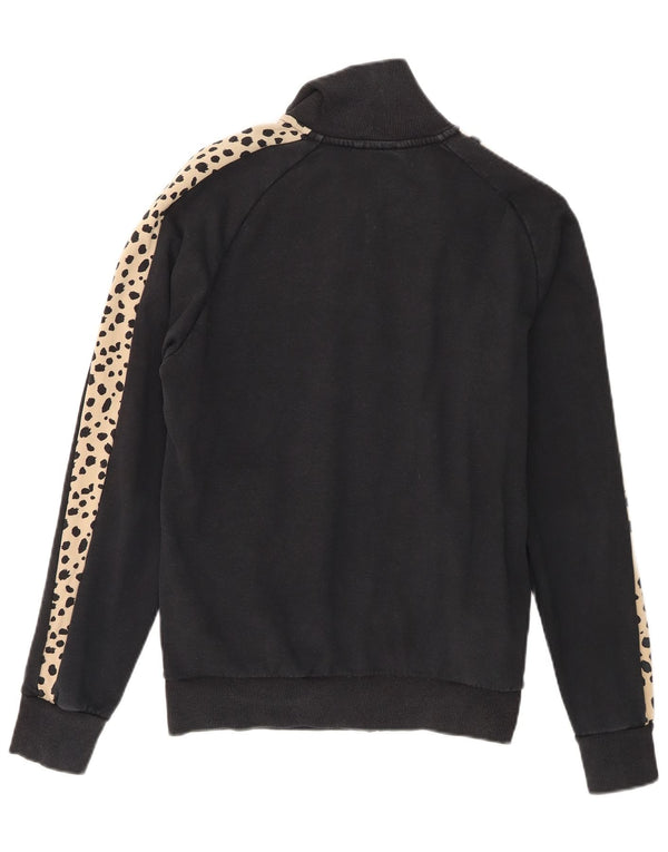 Puma Veste de survêtement surdimensionnée pour femme UK 10 Petit imprimé animal noir