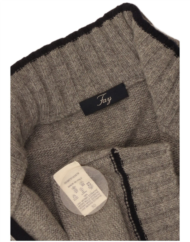 Fay Cardigan sans manches pour homme IT 50 en laine mérinos gris moyen