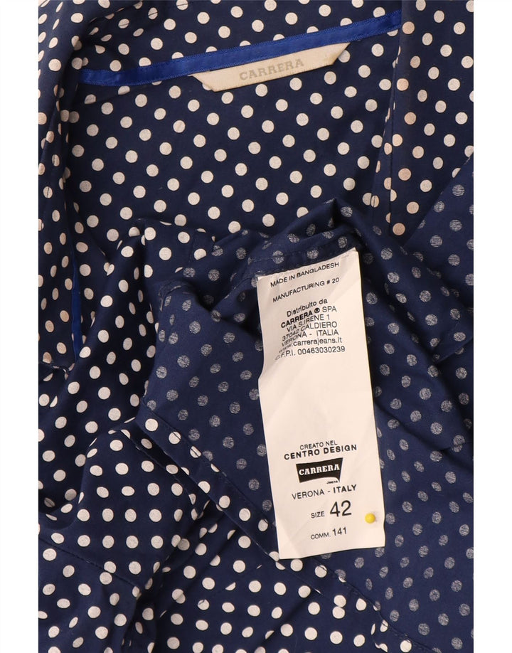 Carrera Femme Chemisier IT 42 Coton Bleu Moyen À Pois