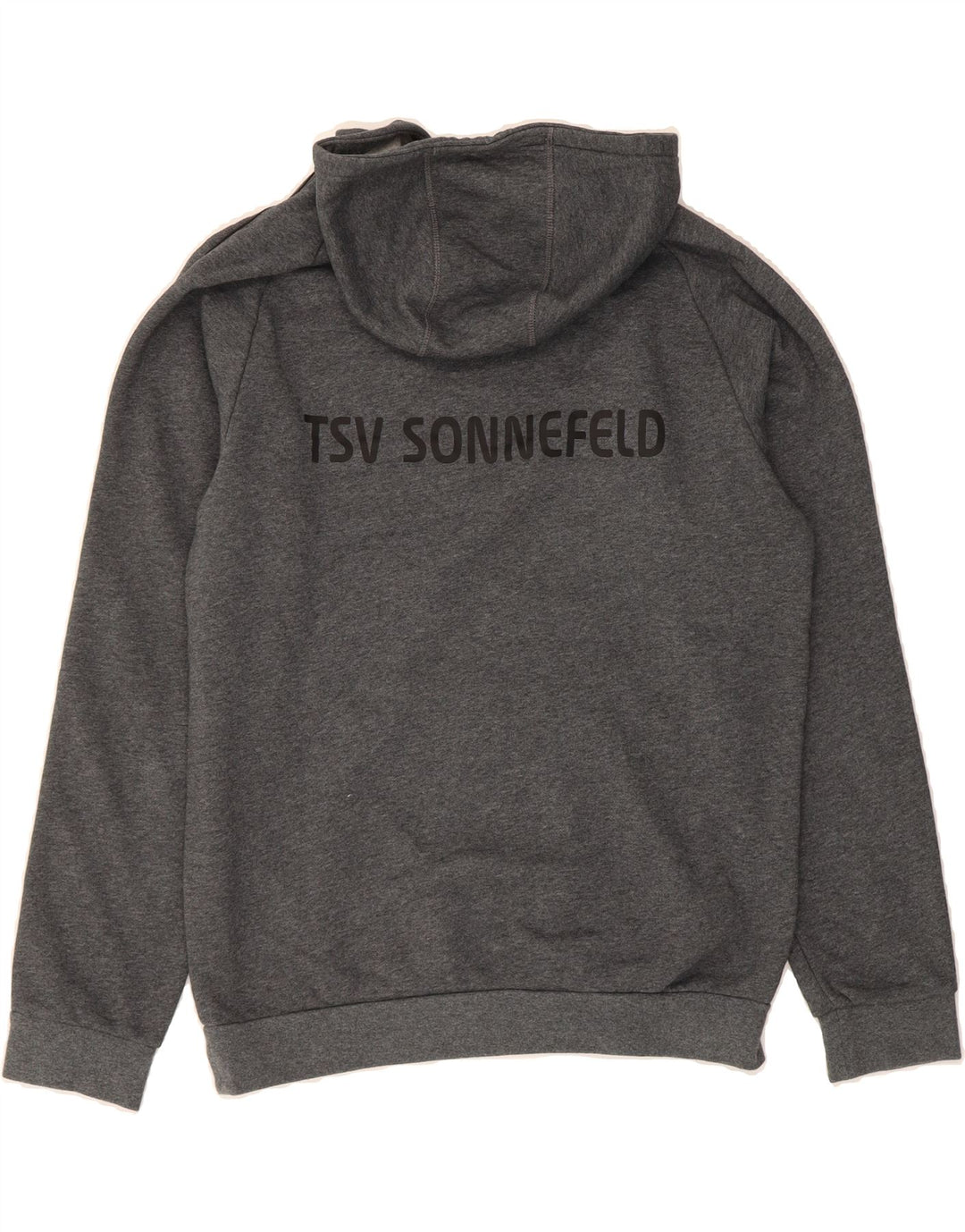 ADIDAS Mens TSV Sonnefeld Graphic Hoodie Jumper Medium Grey Cotton Vintage Adidas and Second-Hand Adidas from Messina Hembry 