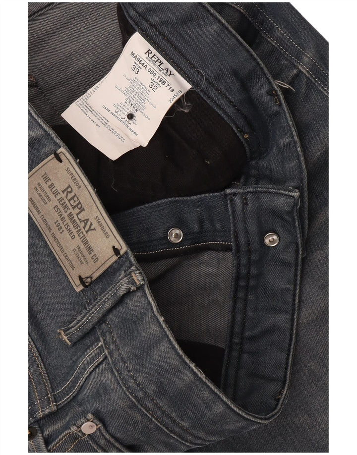 Replay Jean Slim Homme W33 L32 Bleu Coton