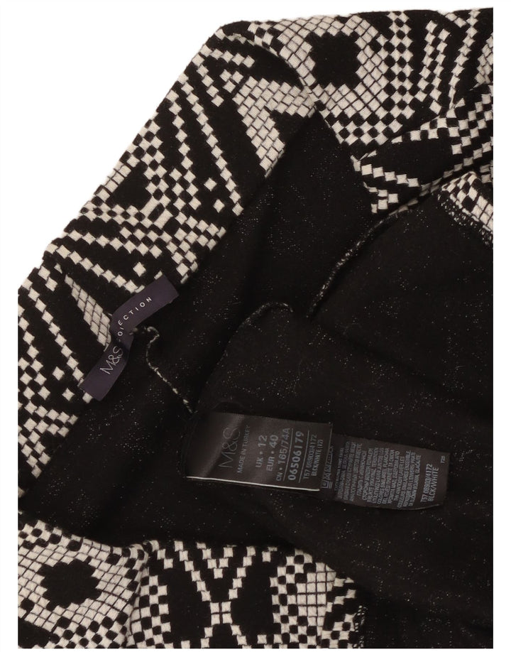 Marks & Spencer Jupe crayon pour femme UK 12 Medium W30 Noir Géométrique