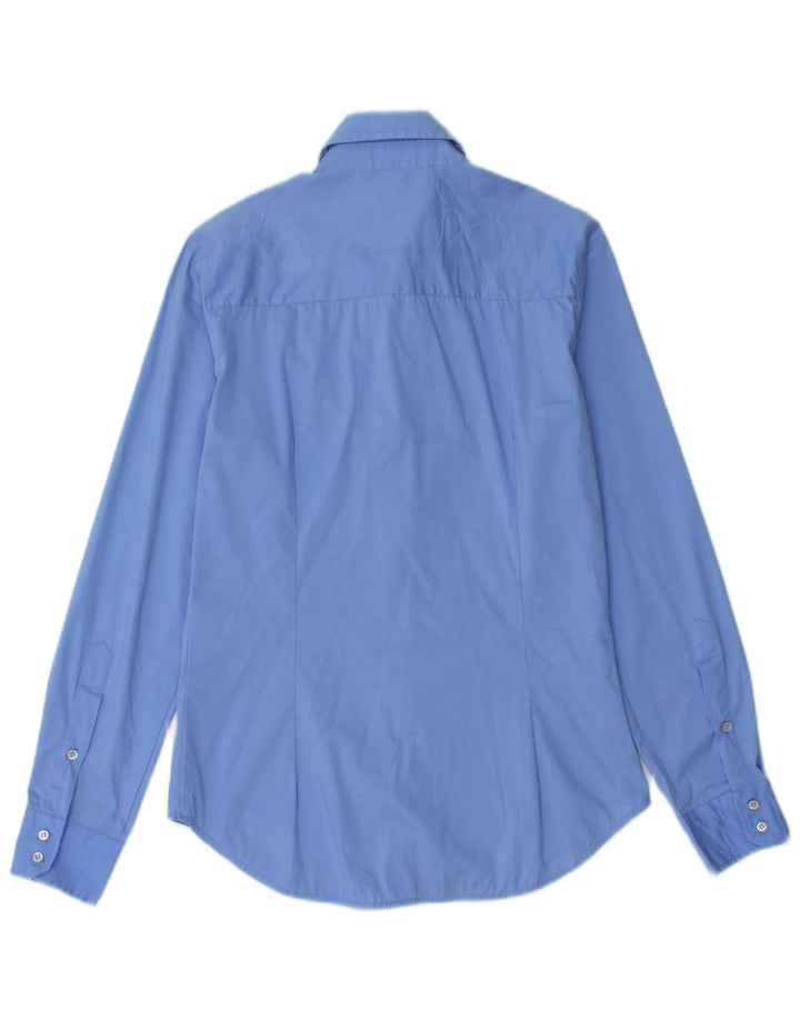 Zara Chemise Femme UK 10 Petit Bleu