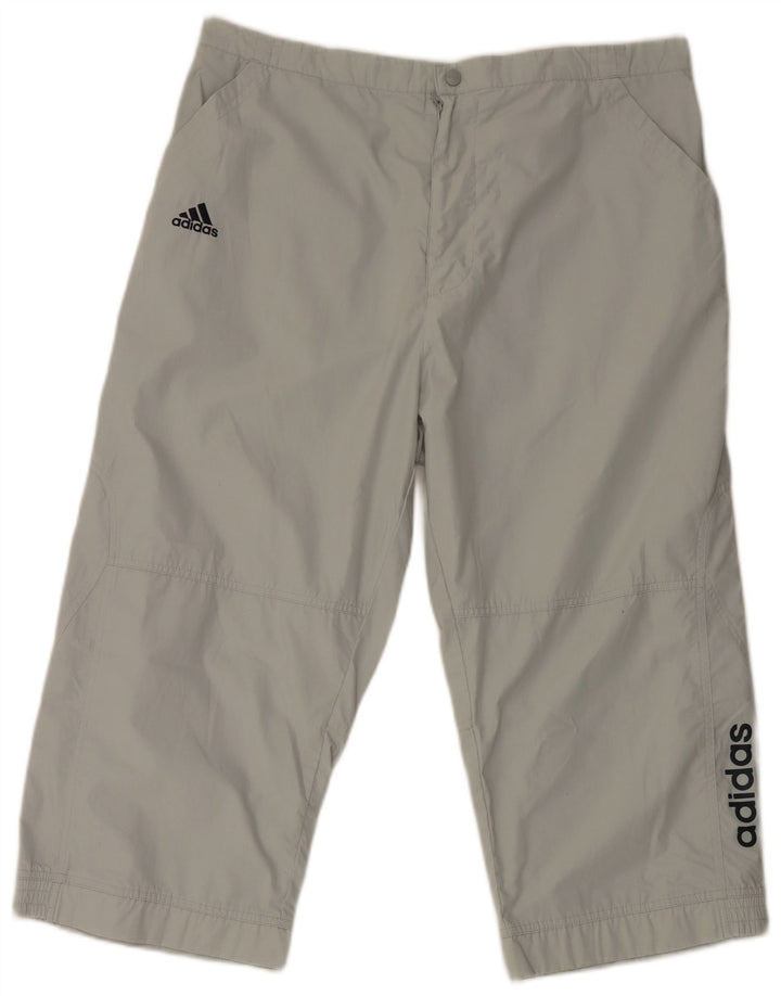 Adidas Mens Graphic Capri Trousers W40 L21 Grey Polyester