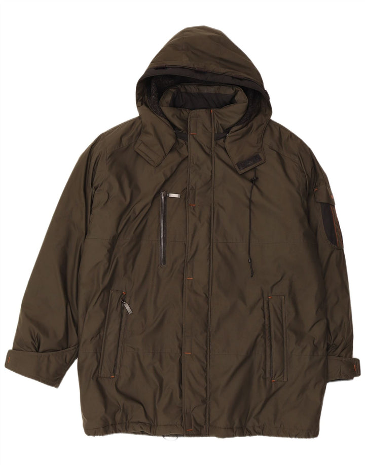 Bugatti Veste coupe-vent à capuche pour homme UK 42 XL Kaki Polyester