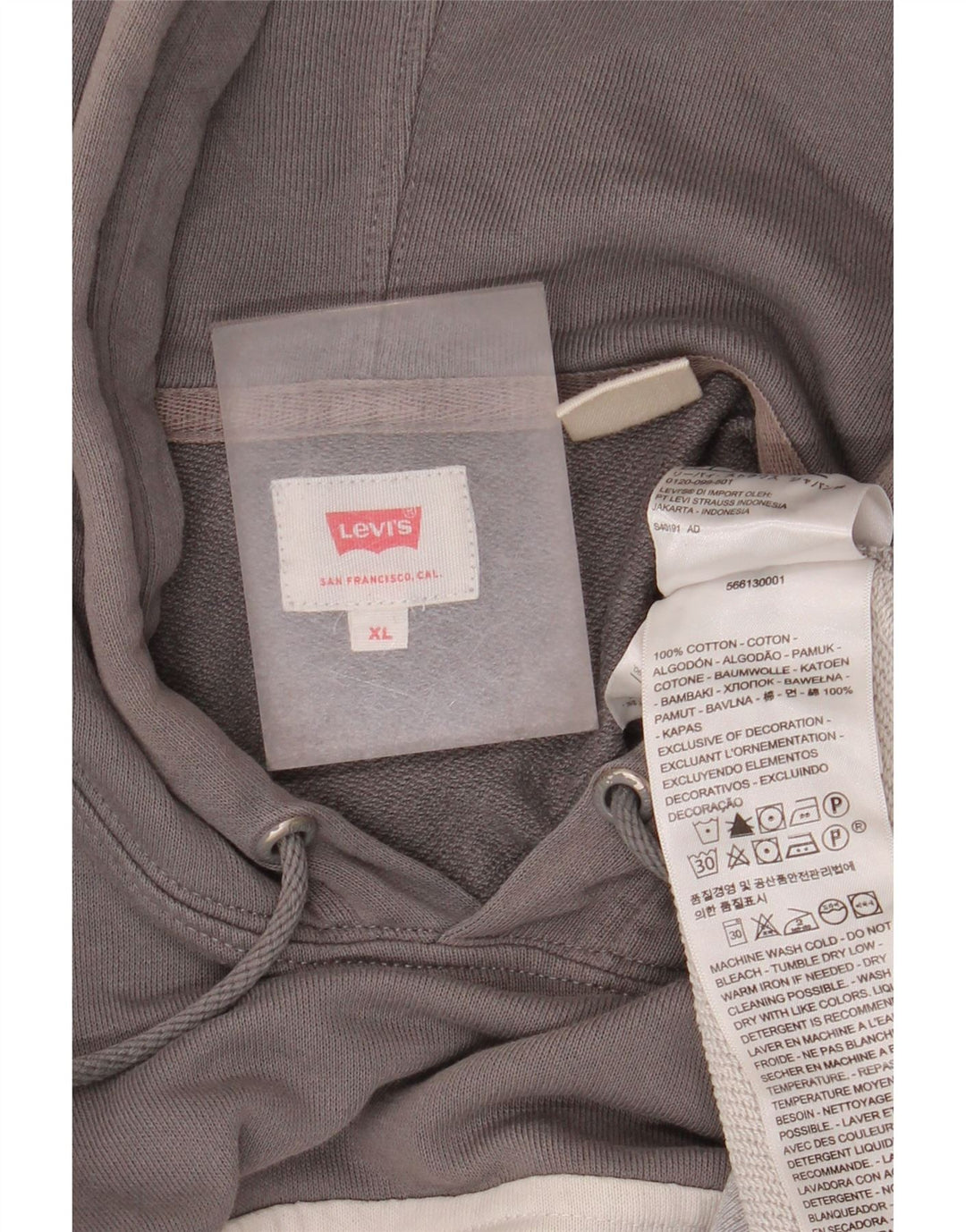 Levi's Graphic Sweatshirt à Capuche XL Homme Gris Colorblock Coton