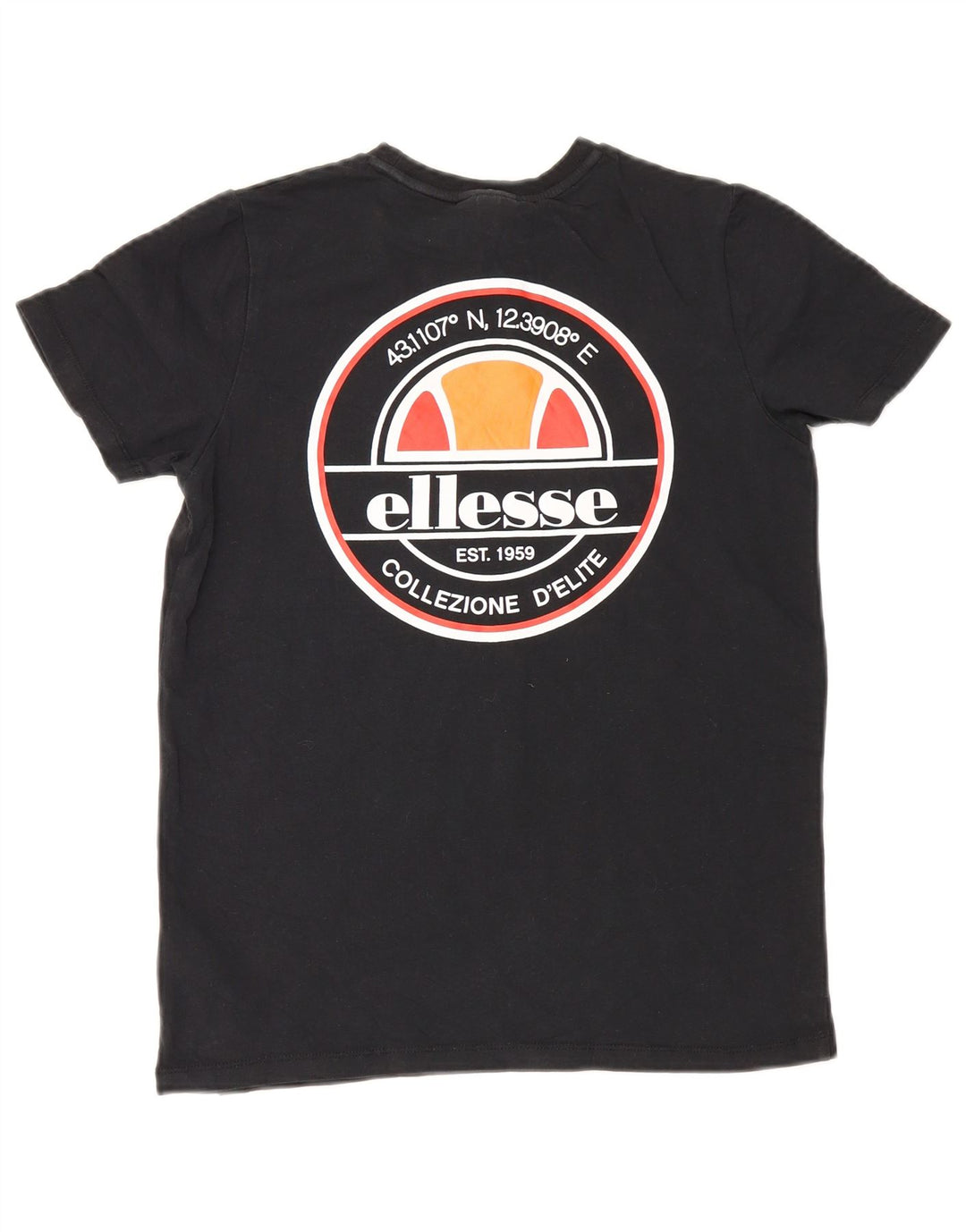 Ellesse T-shirt graphique pour garçon 8-9 ans en coton noir moyen