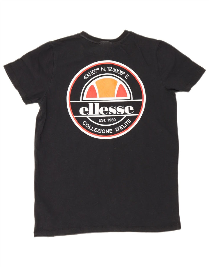 Ellesse T-shirt graphique pour garçon 8-9 ans en coton noir moyen