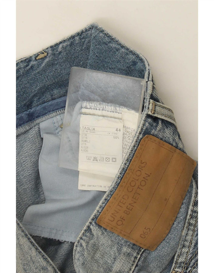 Benetton Femme Mini Jupe En Jean IT 44 Moyen W32 Bleu Coton