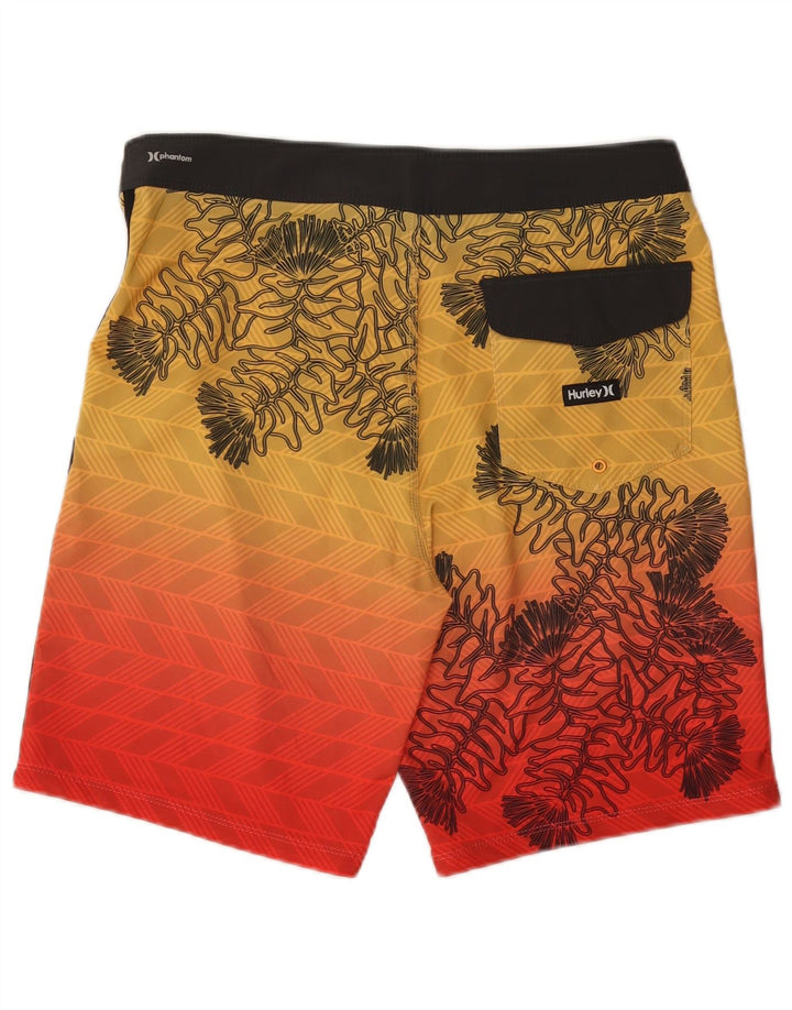 HURLEY Short de bain homme en polyester floral jaune moyen