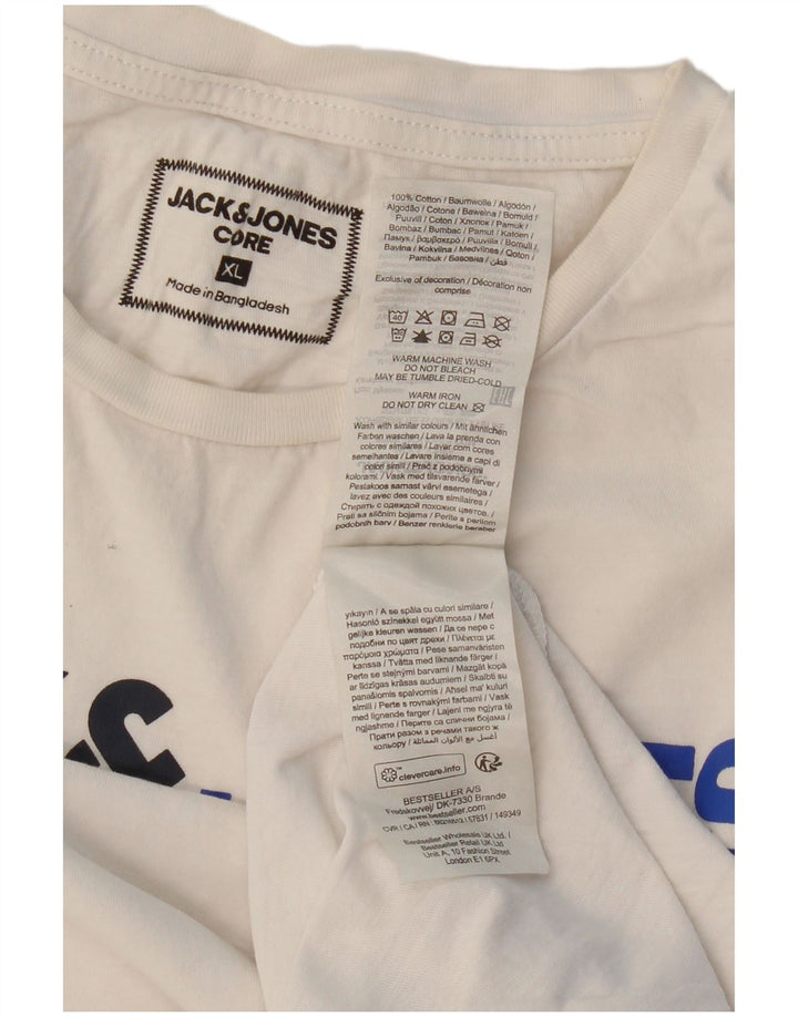 JACK & JONES T-Shirt Graphique Homme Blanc XL Coton