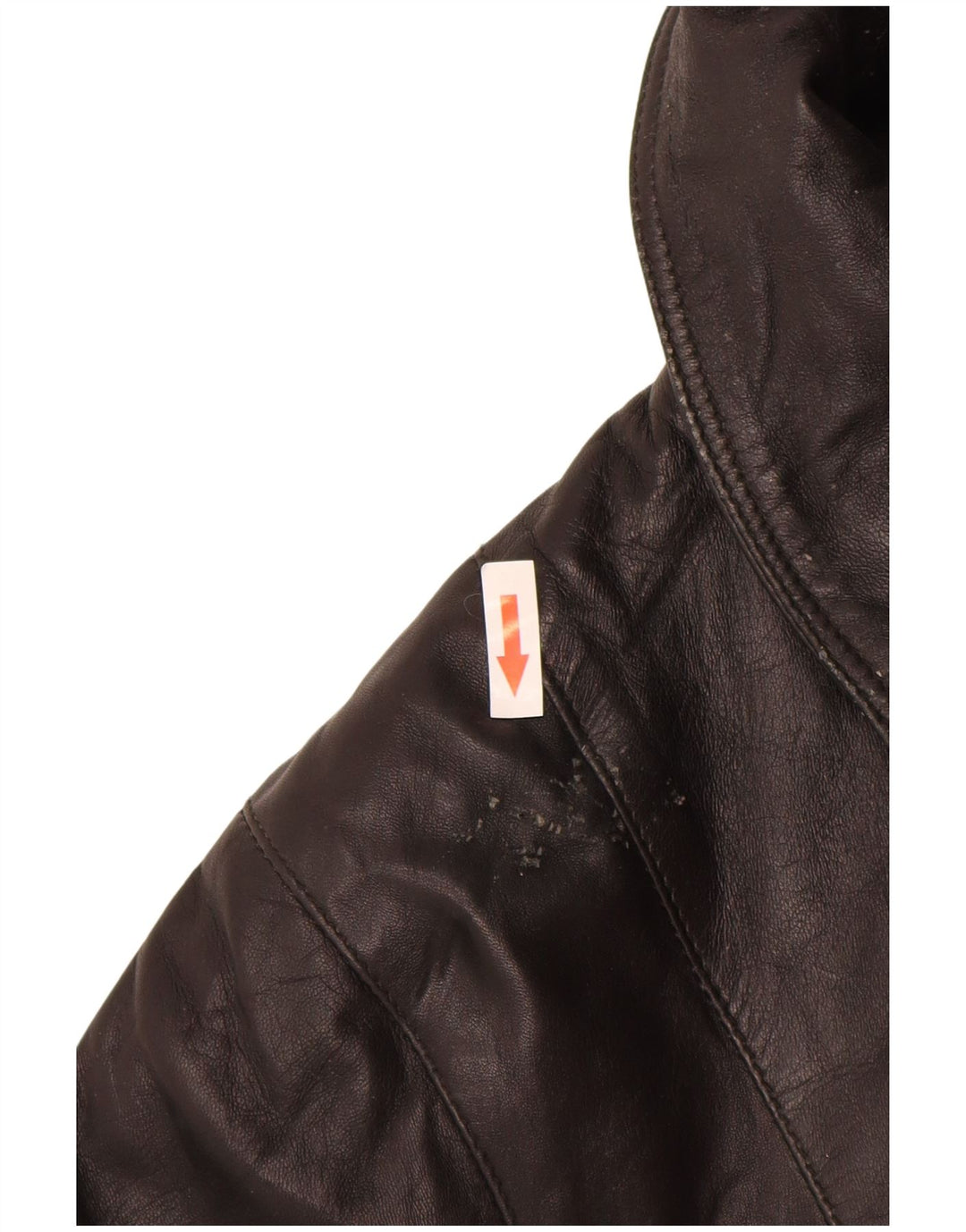 vintage Femmes Loose Fit Manteau en cuir UK 14 Cuir Noir Moyen