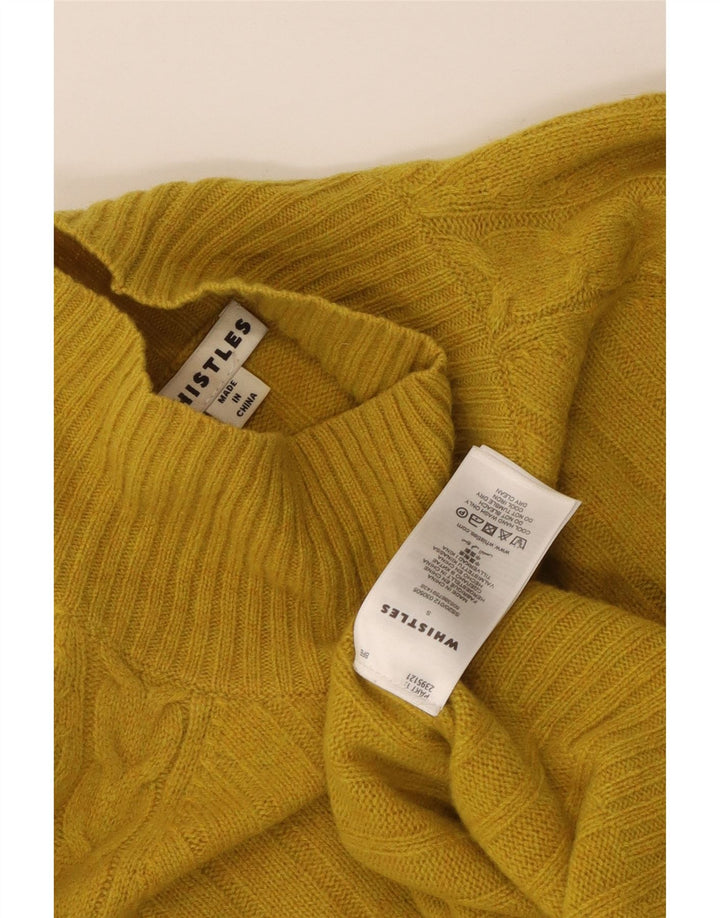 Whistles Pull surdimensionné à col roulé pour femme UK 10 Petit Jaune