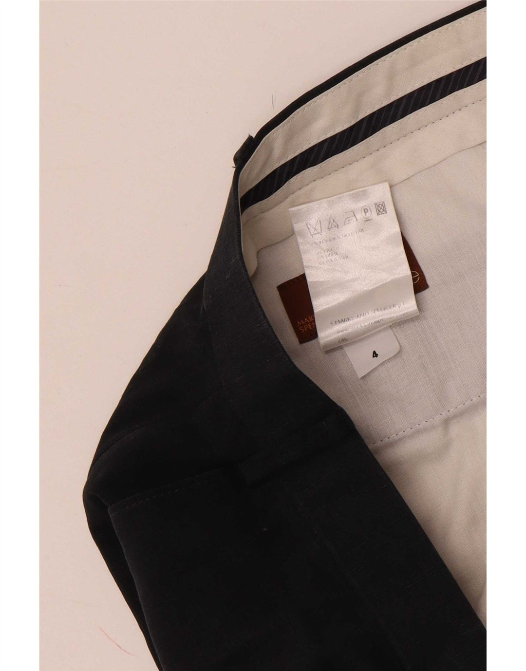 Marks & Spencer Pantalon de costume pour homme W42 L33 Bleu marine Lyocell