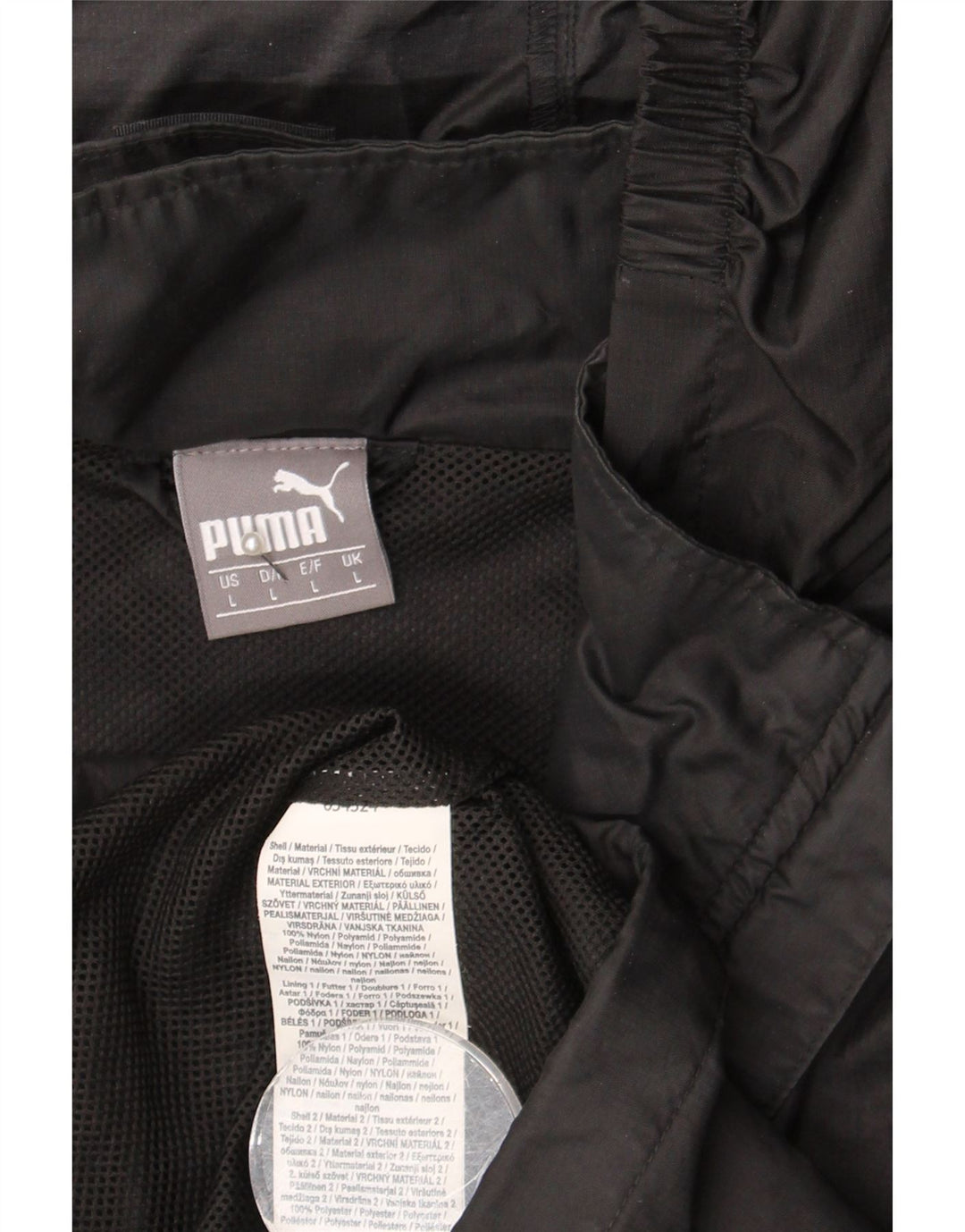 Puma Veste de pluie à capuche pour homme UK 40 Large Noir Nylon