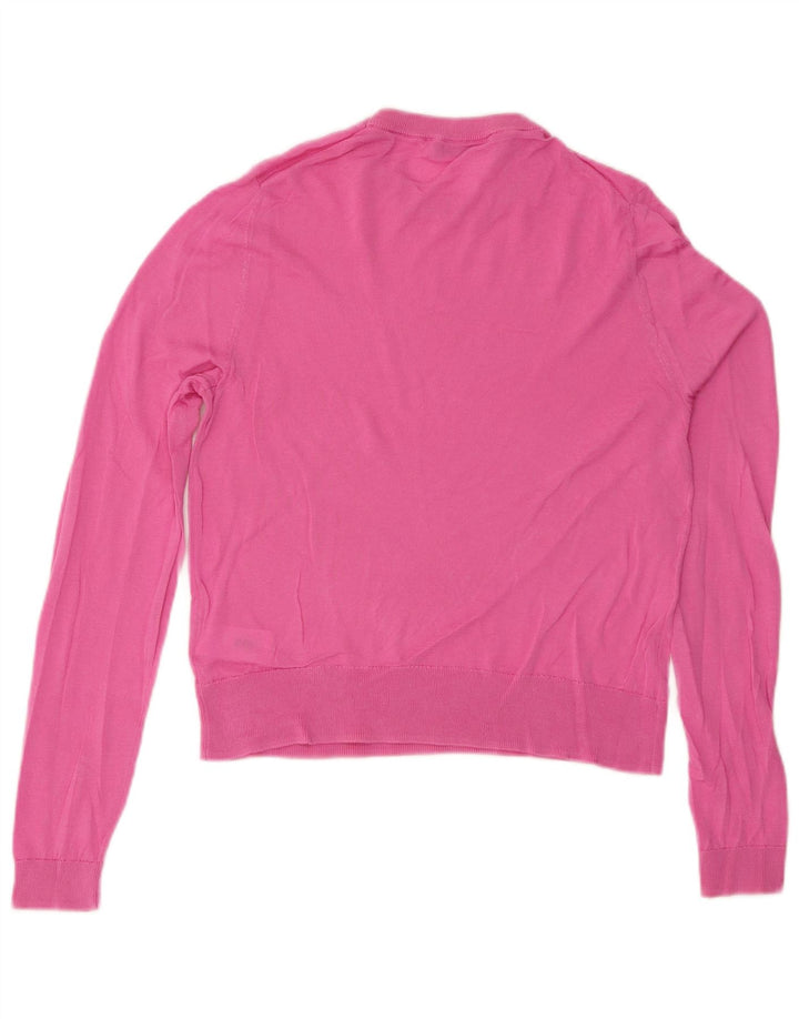 Zara Pull ras du cou pour femme UK 12 Lyocell rose moyen