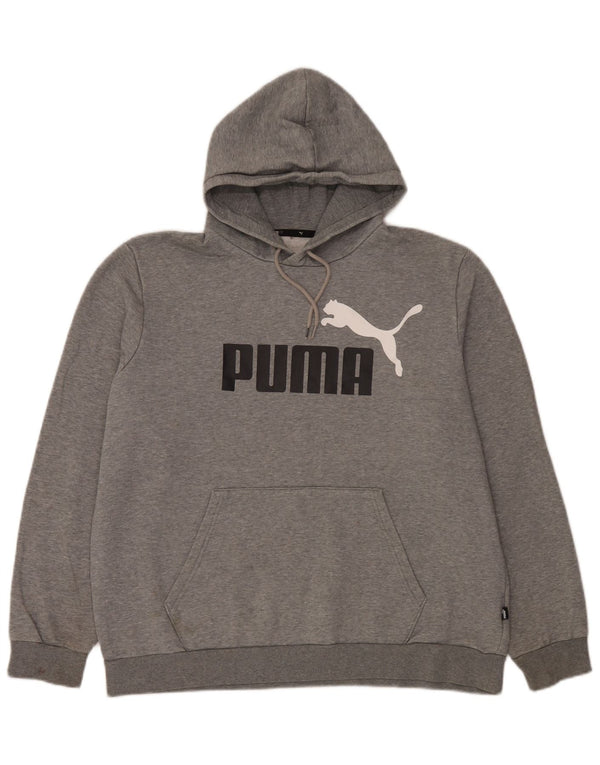 Puma Pull à capuche graphique XL homme gris coton