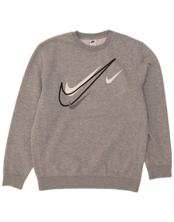 Nike Sweat-shirt graphique pour homme en coton gris Taille L