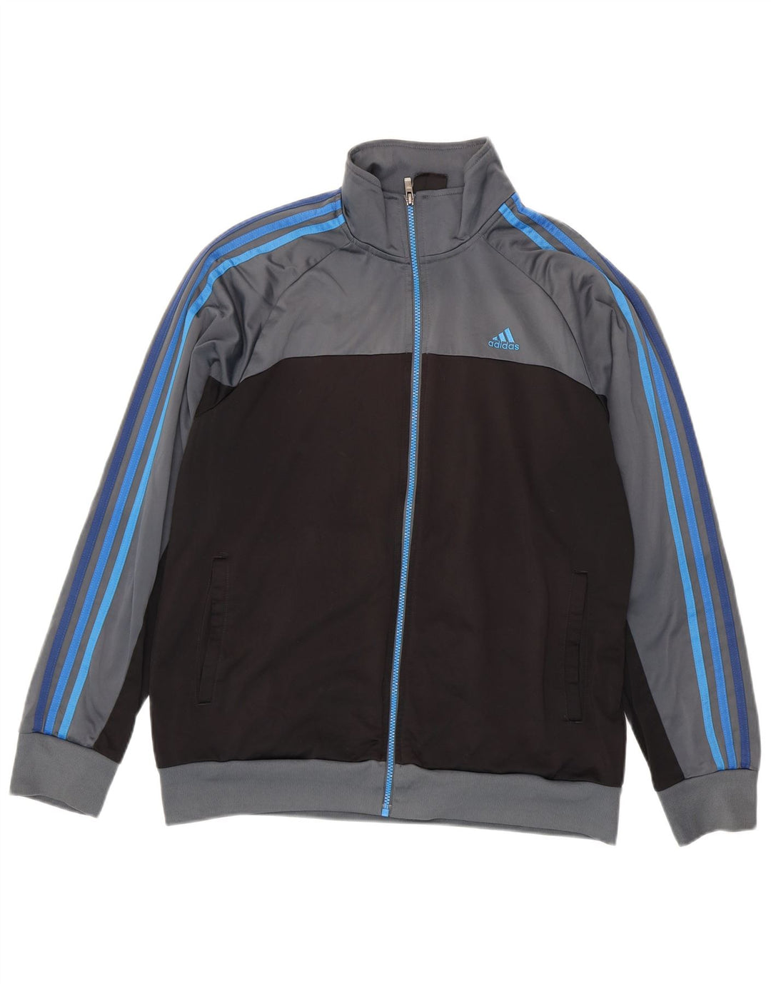 Adidas Veste de survêtement pour homme UK 44/46 Large Gris Colorblock Polyester