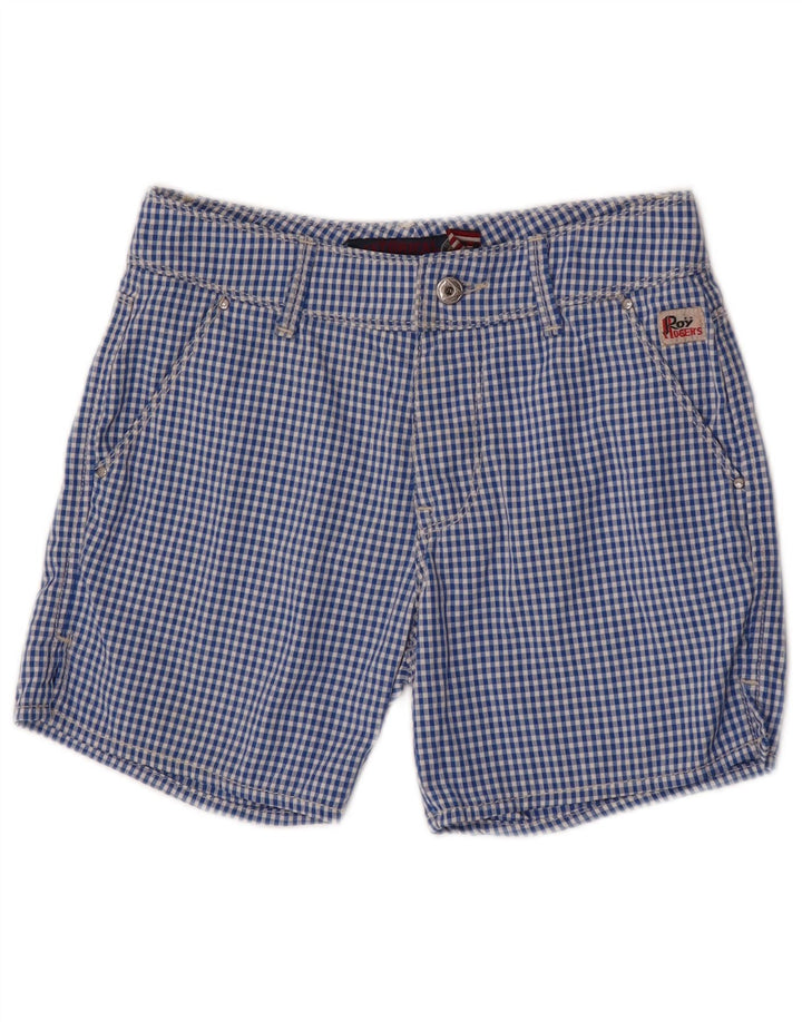 Roy Rogers Short Chino Garçon 11-12 Ans W26 Bleu Vichy Polyamide