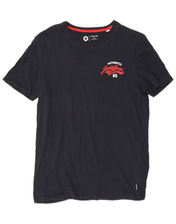 Jack & Jones T-Shirt Graphique Homme Bleu Marine Moyen Coton