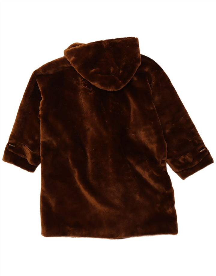 BOND STREET Manteau à capuche en fausse fourrure pour femme IT 44 Acrylique marron moyen