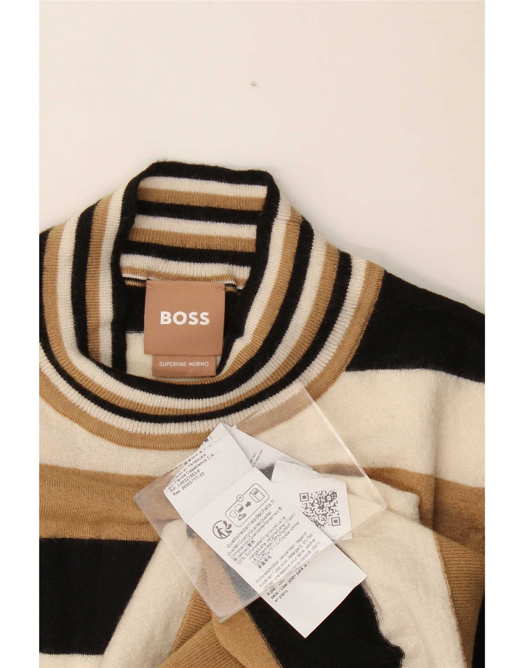 Hugo Boss Pull à col roulé pour femme UK 10 Small Multicolore