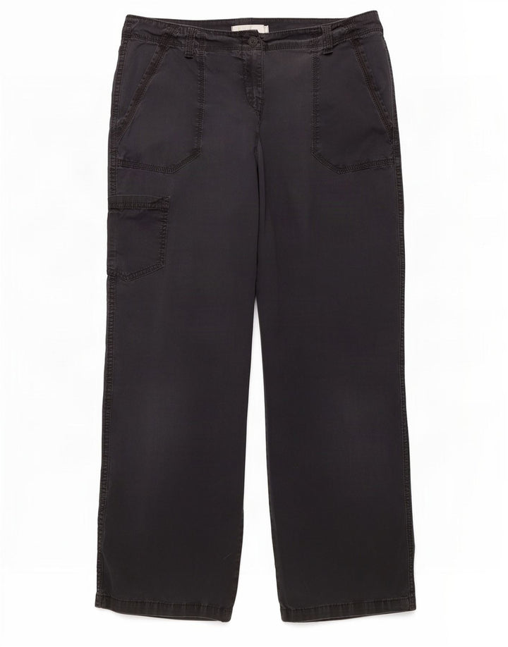 Marks & Spencer Pantalon cargo droit pour femme Medium W34 L30 Coton noir